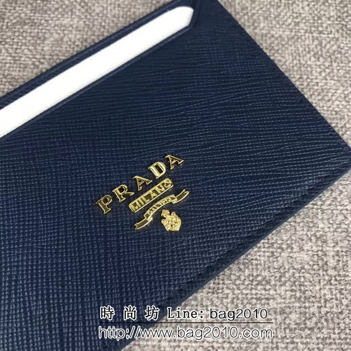 PRADA普拉達 官網同步 專櫃最新款 頂級原單十字紋牛皮 三層信用卡夾 1MC208 DD1759